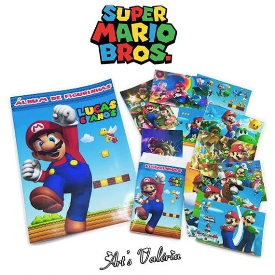 Álbum de Figurinhas Super Mario Bros - 10x15cm