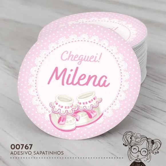 Adesivo Redondo Sapatinhos - 00767