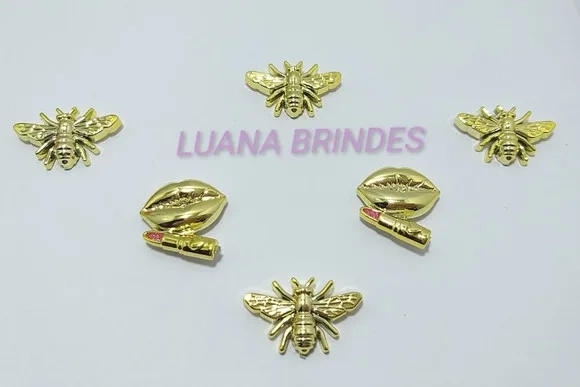 Aplique Boca e Mariposa em ABS - pct com 6 unidades