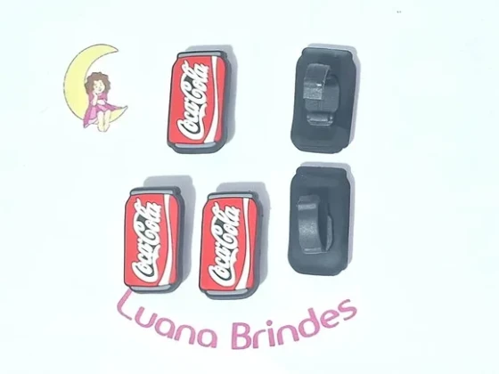 Pins para Cadarço Coca Cola 3cm Pacote com 6 Unidades