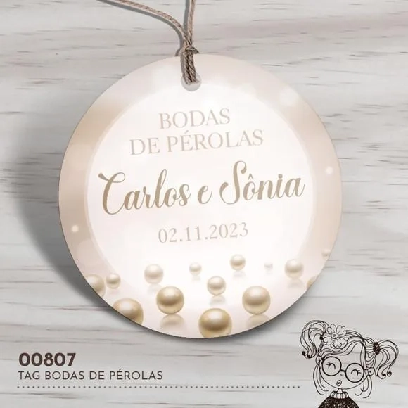 Tag Redonda Bodas de Pérola - 00807