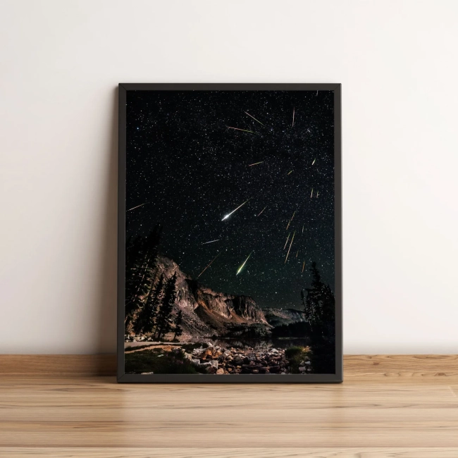 Quadro com Noite Estrelada e Chuva de Meteoros 01