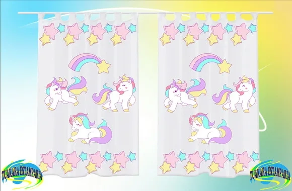 Cortina Personalizada Unicórnio