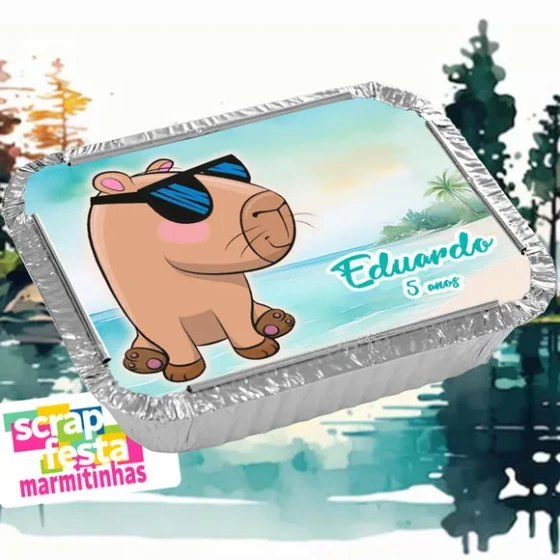 Marmitinha Personalizada Festa Capivara Cute
