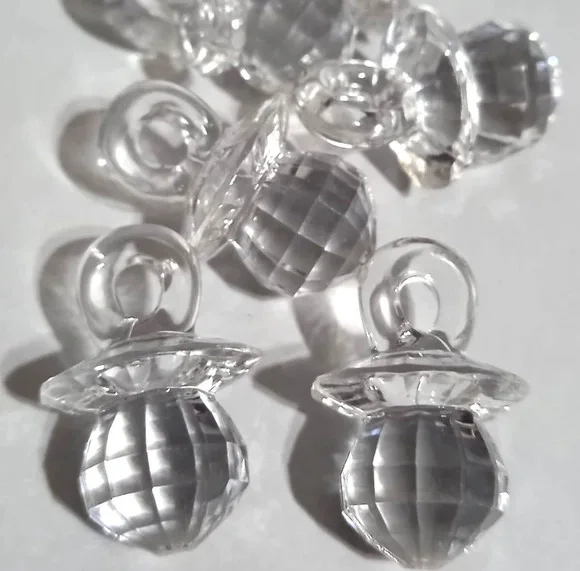 Pingente Chupetinha Transparent Facetada 2,6cm - 10 Unidades