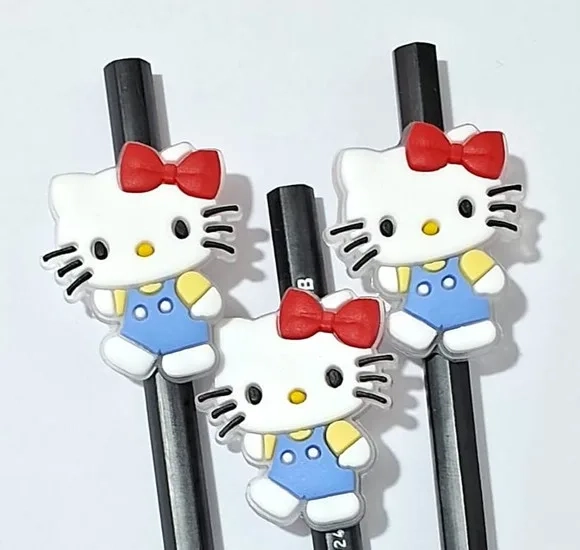 Lápis com Ponteira Hello Kitty e Melody Emborrachado 6 Peças