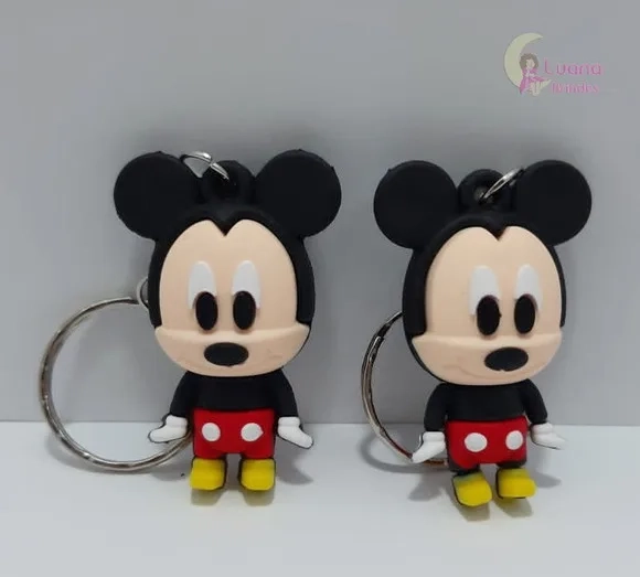 Chaveiro Mickey Emborrachado Pct 2 Unidades