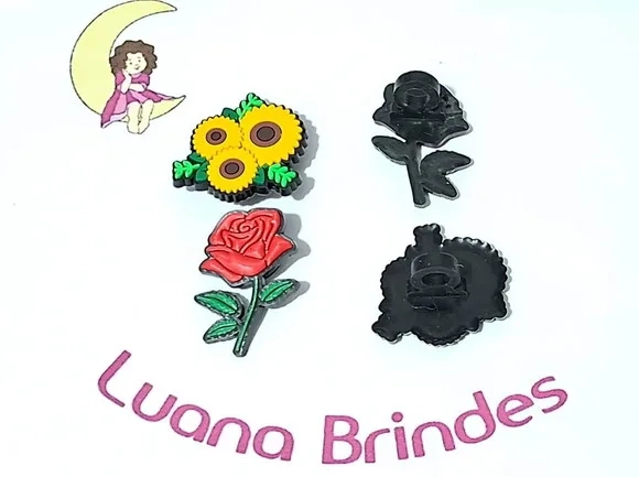 Ponteira P/lápis Flores Rosa e Girassol Pacote com 6 Unidade