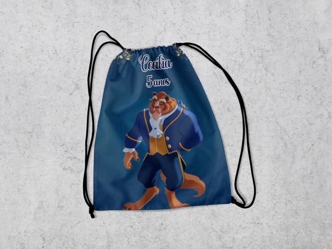 Mochilinha Personalizada para lembrancinhas da Bela e a Fera