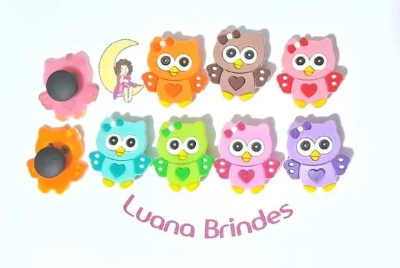 Pins de Crocs Coruja Emborrachado Pct C/7 Unidades Variados