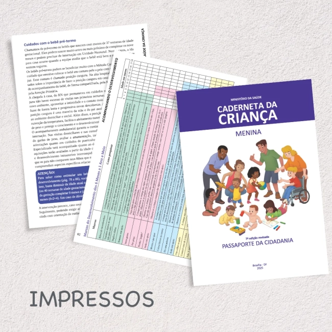 Impresso Caderneta de Saúde Padrão Menina- 7 ed revisada