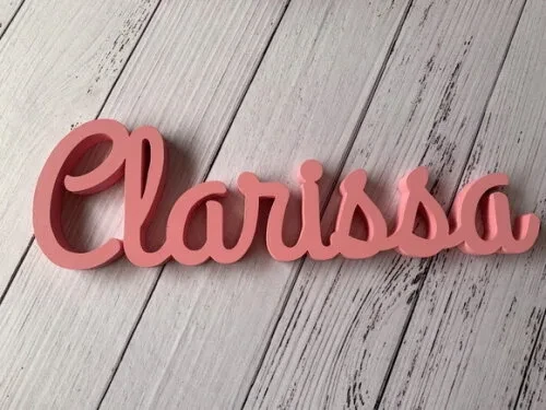 Decoração de Quarto Infantil - Letra Cursiva -nome em mdf