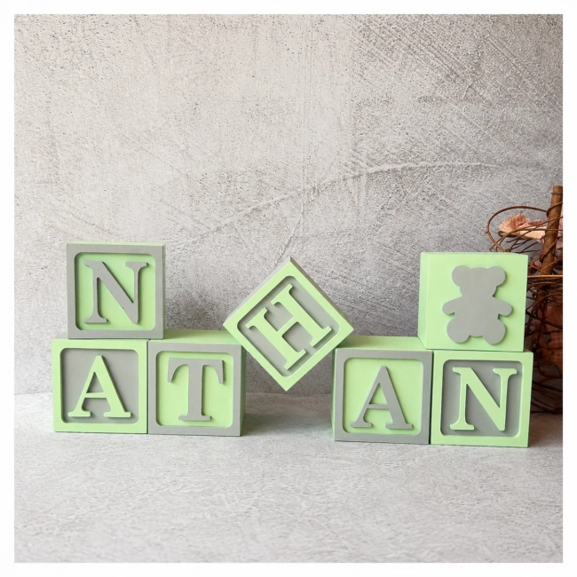 Cubos para Decoração de Quarto de Bebê com Nome em MDF