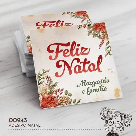Adesivo Quadrado Natal - 00943