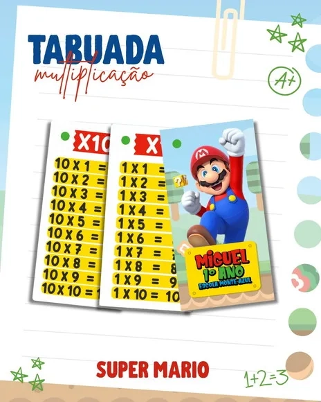 Chaveiro Tabuada Personalizada