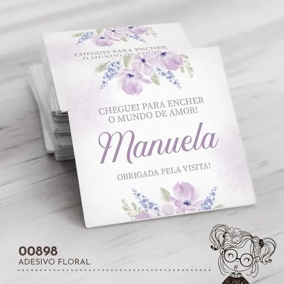 Adesivo Quadrado Floral - 00898