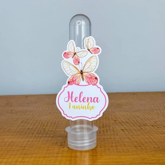 Apliques para Tubetes Personalizados BORBOLETA - Decoração de Festa | Lembrancinhas | Aniversário | Personalizados