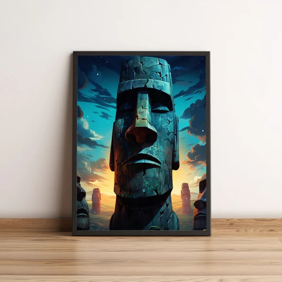 Quadro Moais Da Ilha De Páscoa 348