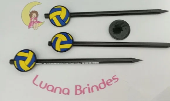 Lápis com Ponteira Bolas de Voley Emborrachada Pct C/30 Unid