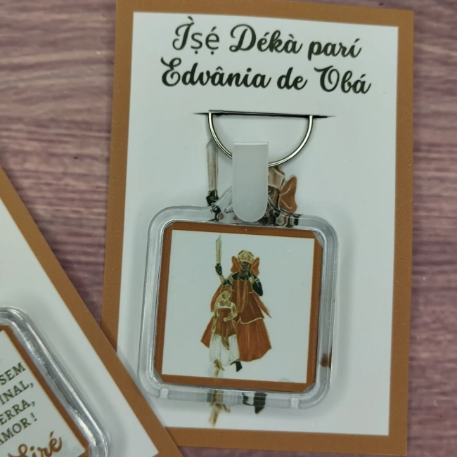 80 Unidades - Chaveiro Orixá Obá Siré Personalizado Lembrancinhas
