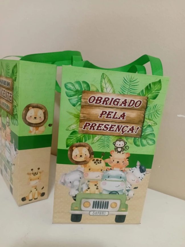 Sacolinhas Personalizadas Safari para Lembrancinhas