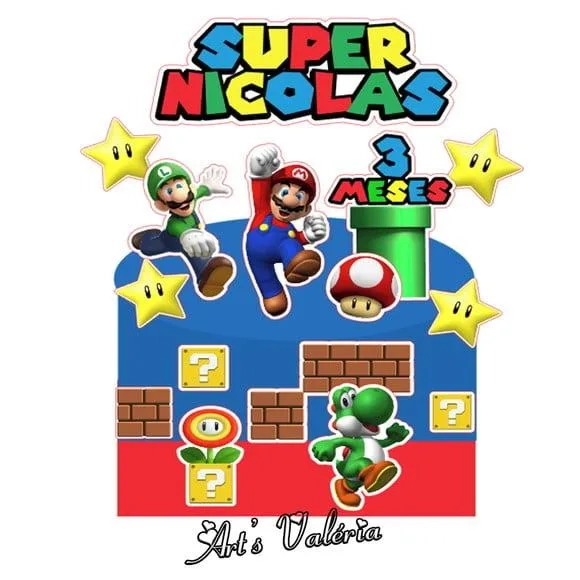Topo de Bolo Super Mario Bros