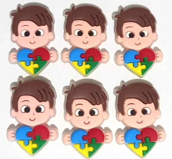 Aplique Menino Símbolo Autismo - 6 Unidades