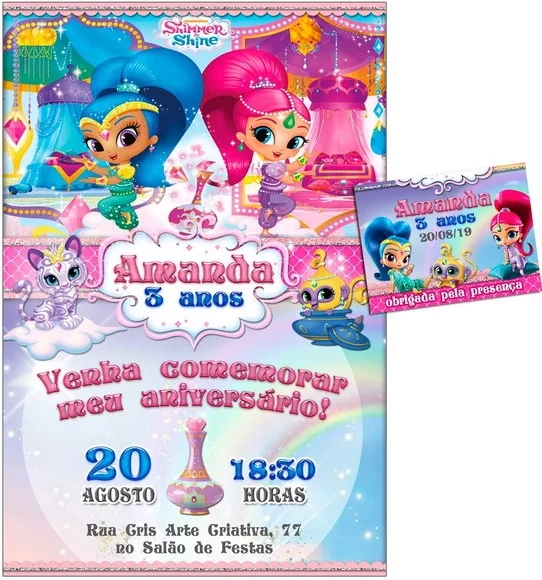 CONVITE DIGITAL C/TAG Shimmer e Shine