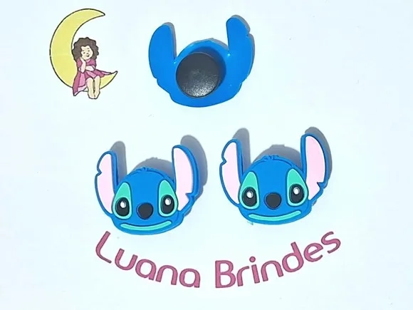 Pins de Crocs Stitch 2,5cm Emborrachado Pacote com 6 Unidade