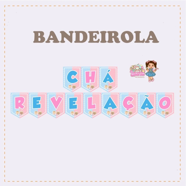 Kit Festa Só Um Bolinho CHÁ REVELAÇÃO - Decoração de Festa