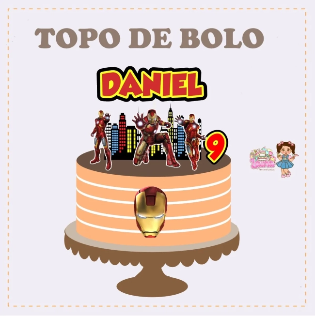 Kit Festa Só Um Bolinho HOMEM DE FERRO - Decoração de Festa