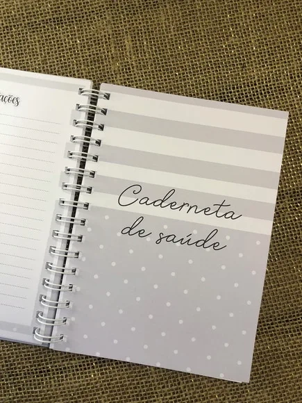 Caderneta de Saúde / Vacinação Personalizada - Clean Cinza