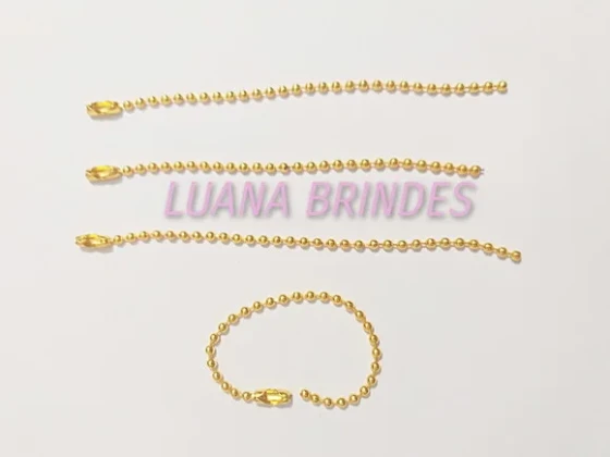 Corrente de Bolinha em Dourado 2,4mm -c/ 10cm- Pct C/20 Unid
