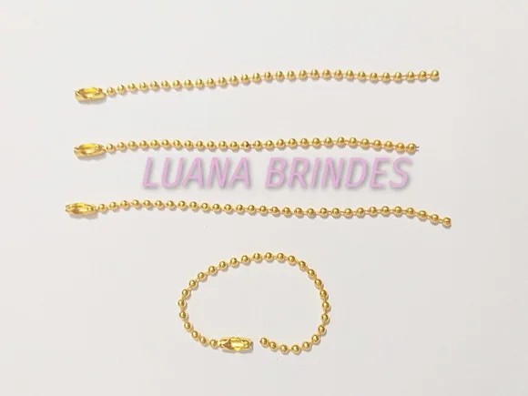 Corrente de Bolinha em Dourado 2,4mm -c/ 10cm- Pct C/20 Unid