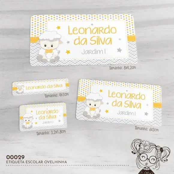 Etiqueta Escolar Ovelhinha - 00029