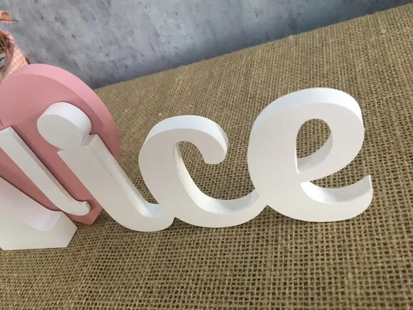 Letras Decorativas com Coroa e Coração