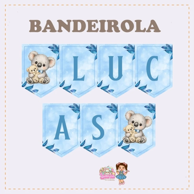 Kit Festa Só Um Bolinho COALA AZUL - Decoração de Festa