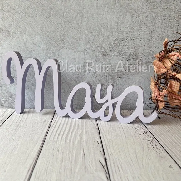 Linha Cursiva -letras Decorativas em mdf Quarto de Bebê