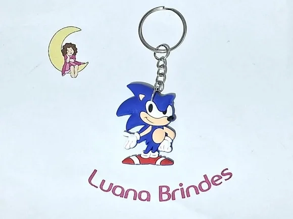 Chaveiro Sonic 4,2cm Emborrachado Pacotes com 6 Unidades
