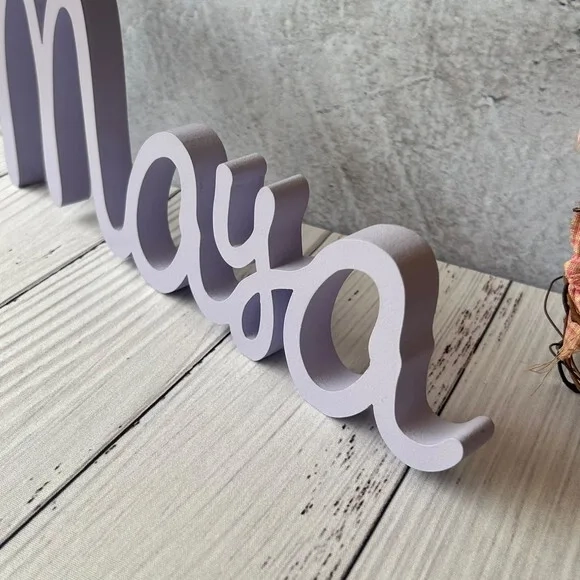 Linha Cursiva -letras Decorativas em mdf Quarto de Bebê