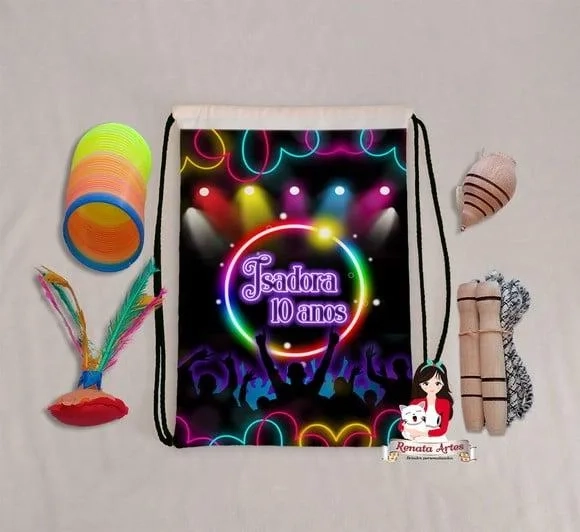 Mochila Boa Infância Personalizada Tema Balata Neon