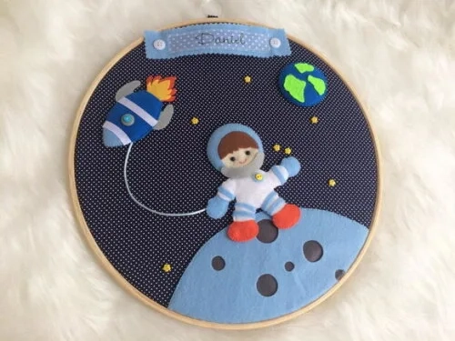 Porta Maternidade Bastidor Astronauta - Chamar Chat