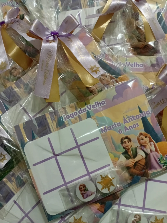 Lembrancinhas Jogo da Velha Personalizado Tema Rapunzel