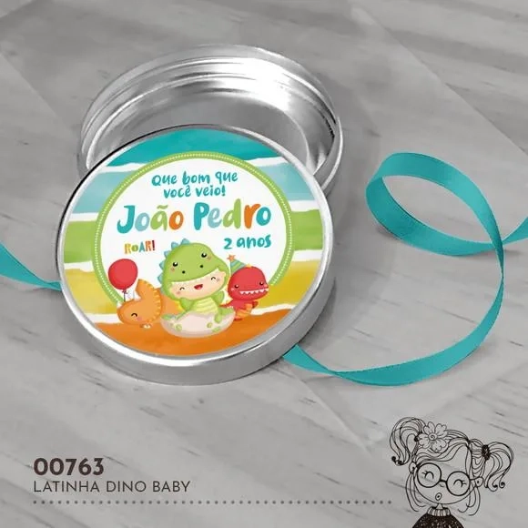 Latinha Adesivada Dino Baby - 00763