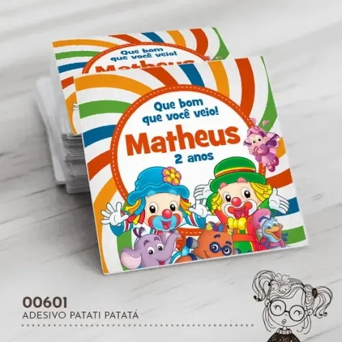 Adesivo Quadrado Patati Patatá - 00601