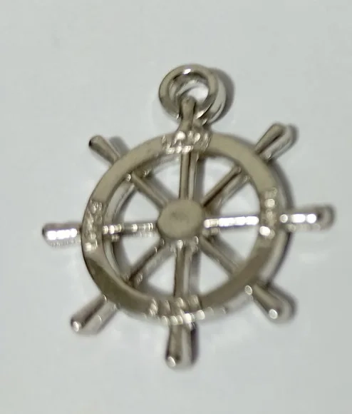 Pingente Leme de Metal Niquel com 2cm - 15 Unidades