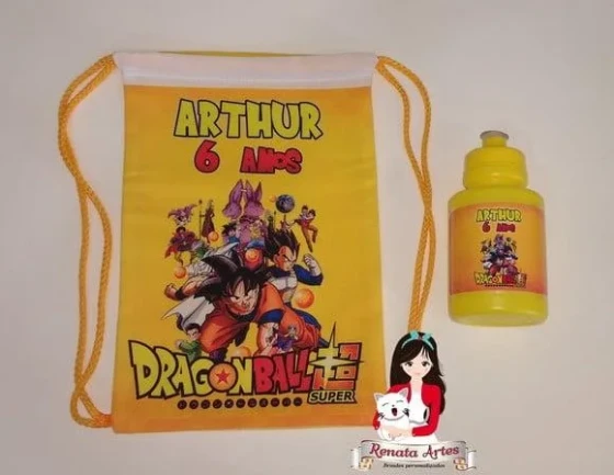 Mochila com Squeeze Personalizado Dragon Ball Super