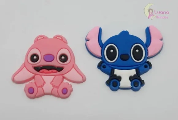 Apliques Stitch Personagem de Borracha - Pct C/6 Unidades