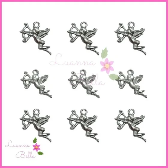 Pingente de Metal Prata Modelo Cupido - Pct c/12 unidades