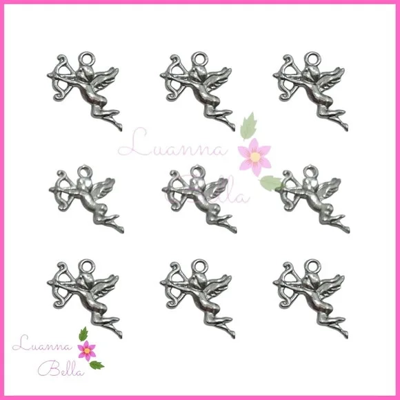 Pingente de Metal Prata Modelo Cupido - Pct c/12 unidades